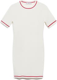 MANGO Rib Mini Sweater Dress