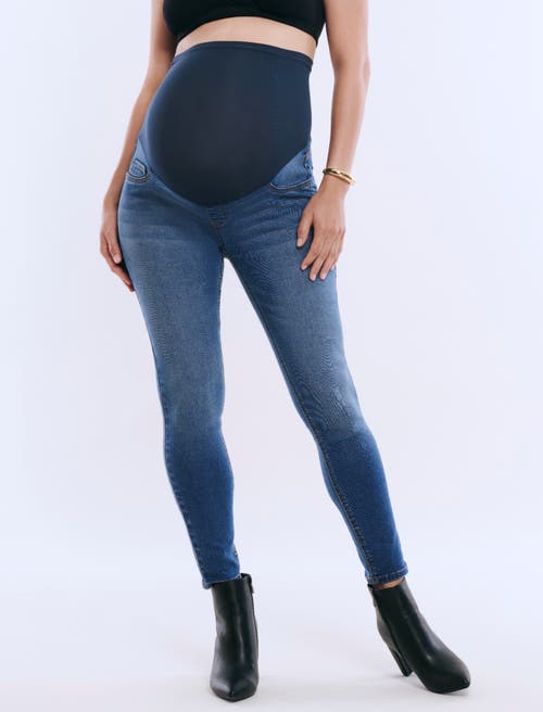 Motherhood Maternity Secret Fit Over The Belly Ankle Length Skinny Jeans In Medium Wash