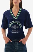 Off Season San Francisco 49ers Graphic V-Neck Lace Back T-Shirt