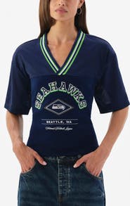 Off Season San Francisco 49ers Graphic V-Neck Lace Back T-Shirt