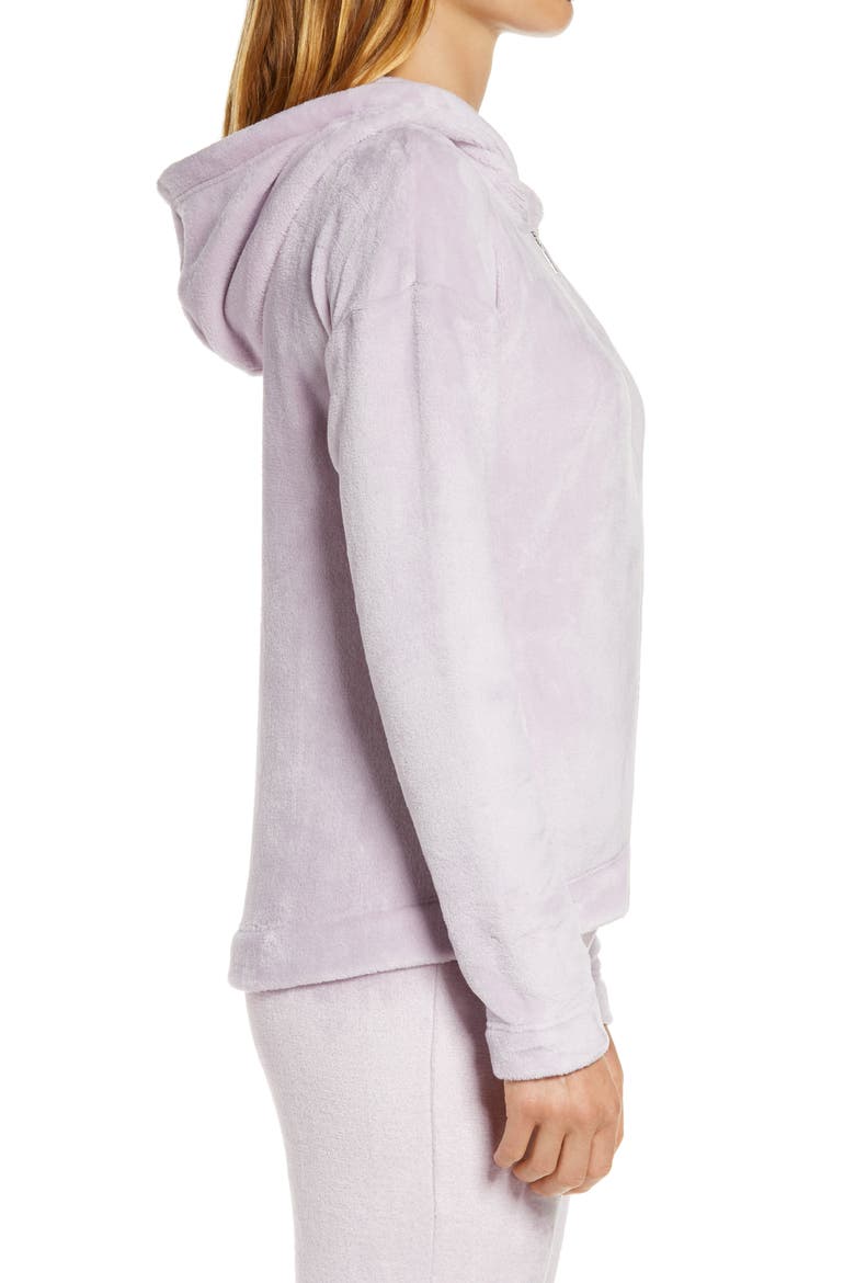 Tasha Double Face Fleece Zip Hoodie, Alternate, color, LILAC FROST