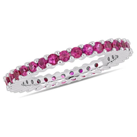 Pink Sapphire Eternity Band 14k