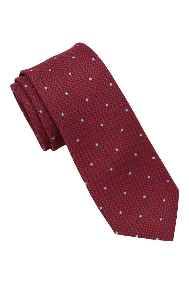 Medallion Tie, Main, color, BURGUNDY/ LIGHT BLUE