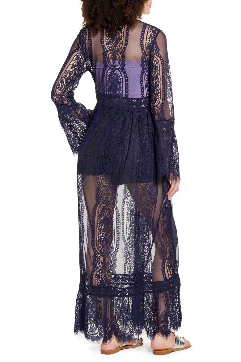 Bell Sleeve Lace Duster, Alternate, color, NAVY NAV