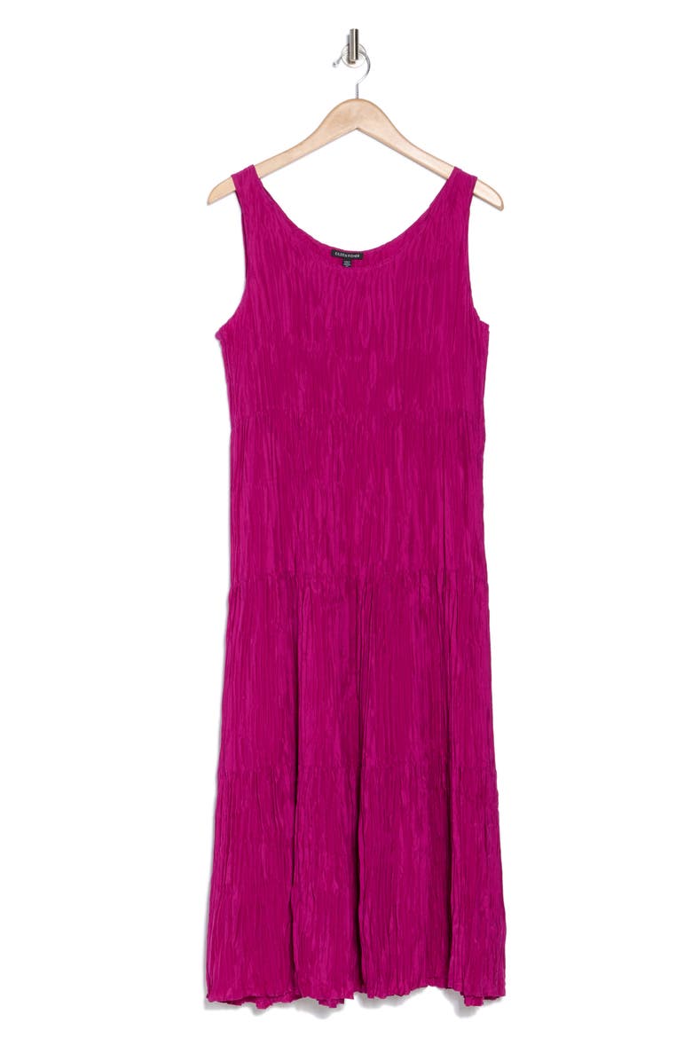 Sleeveless Tiered Silk Maxi Dress, Alternate, color, CERISE