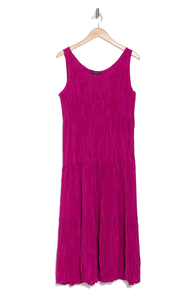 Eileen Fisher Sleeveless Tiered Silk Maxi Dress, Alternate, color, Cerise