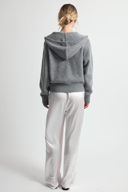 Almina Concept Wool Hoodie Zip Up Sweater In Grey
