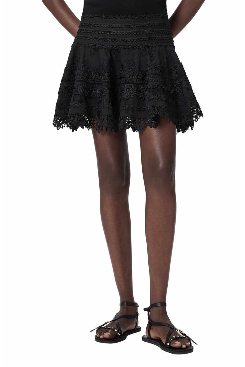 Lillith Lace Miniskirt, Main, color, BLACK