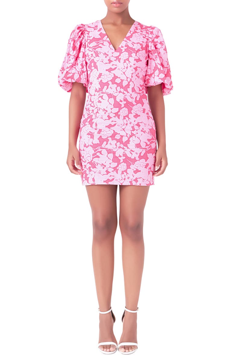 Endless Rose Floral Cotton Minidress, Main, color, Red/ Pink