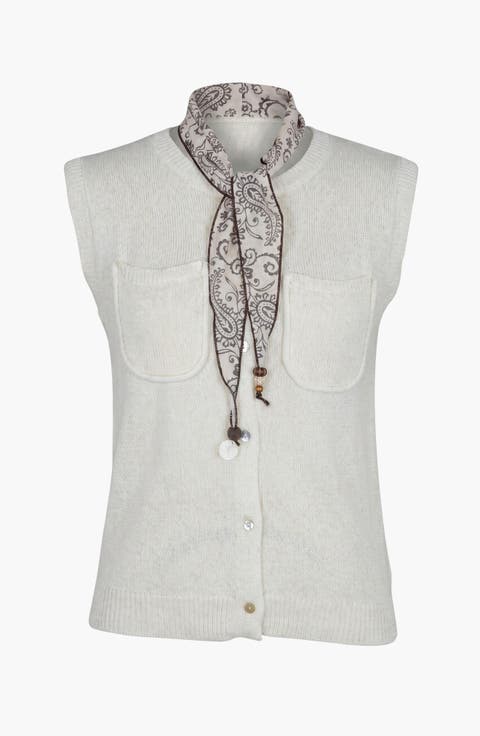 Soft Knit Sleeveless Cardigan Vest
