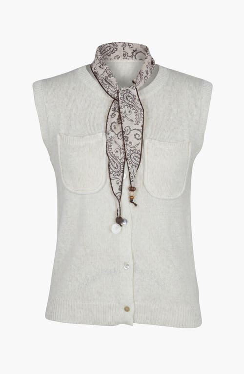 Modenaire Soft Knit Sleeveless Cardigan Vest In Animal Print