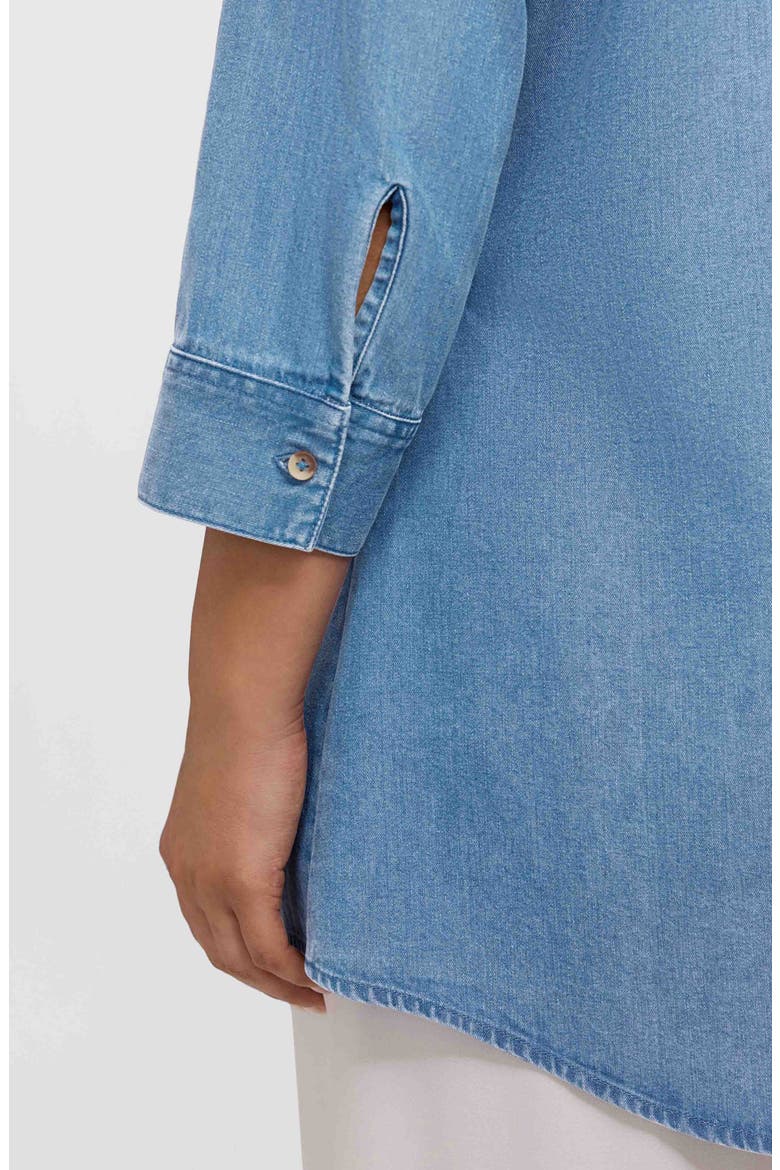 Cici Denim Tunic Shirt, Alternate, color, BLEACH WASH
