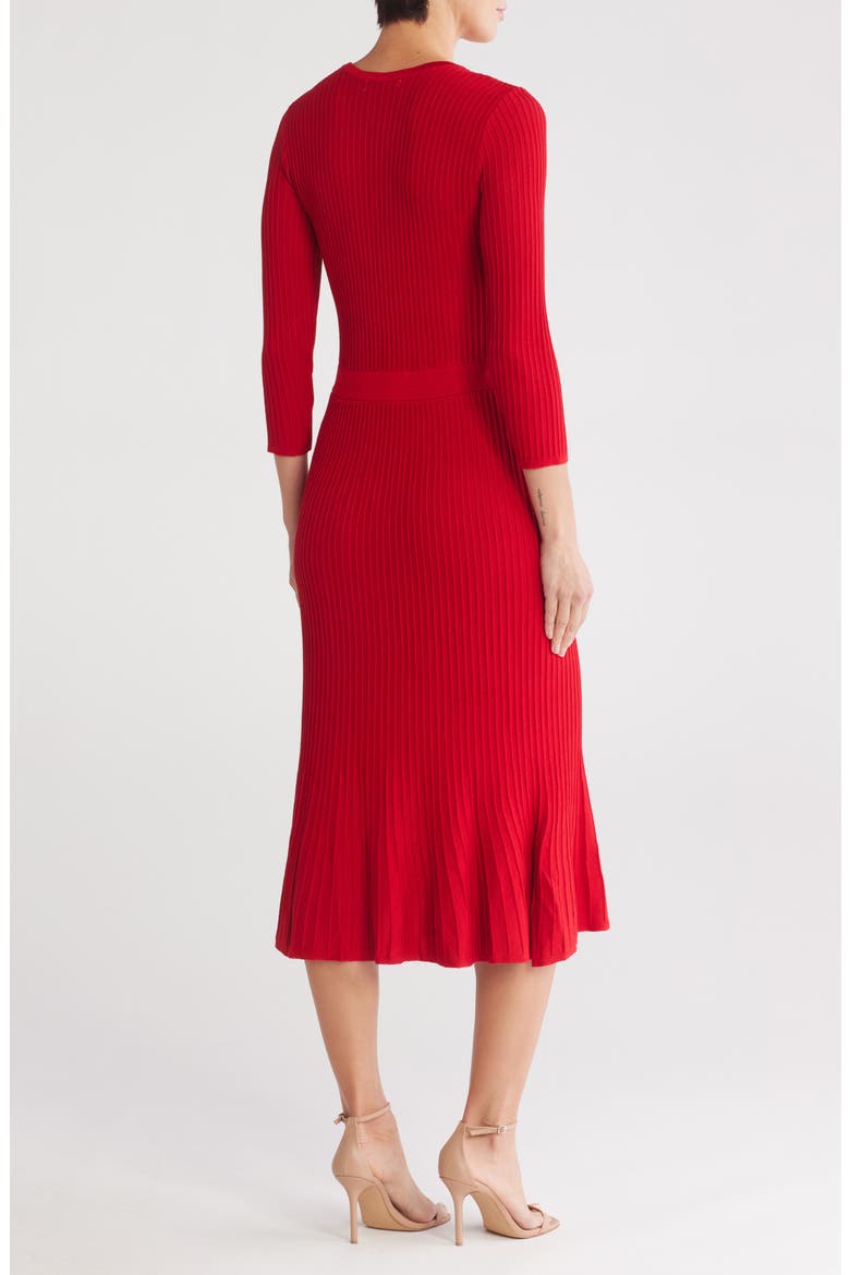 Ribbed Sweater Dress, Alternate, color, RED