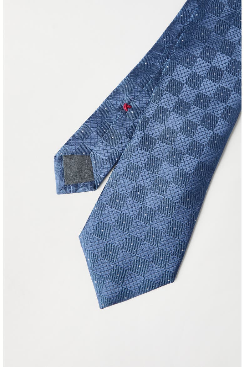 Silk tie with pattern, Alternate, color, Denim