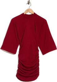 GO COUTURE Belle Sleeve Ruched Minidress