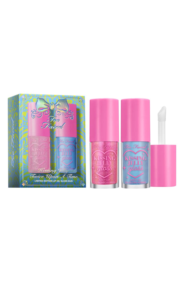 Too Faced Kissing Jelly Twice Upon a Time Lip Oil Gloss Duo $44 Value, Main, color,