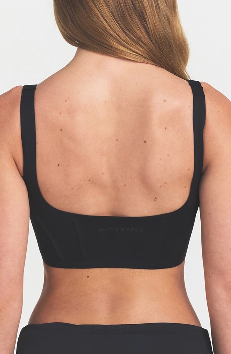 NikeSKIMS Matte Longline Corset Bra, Alternate, color, Nskm Obsidian