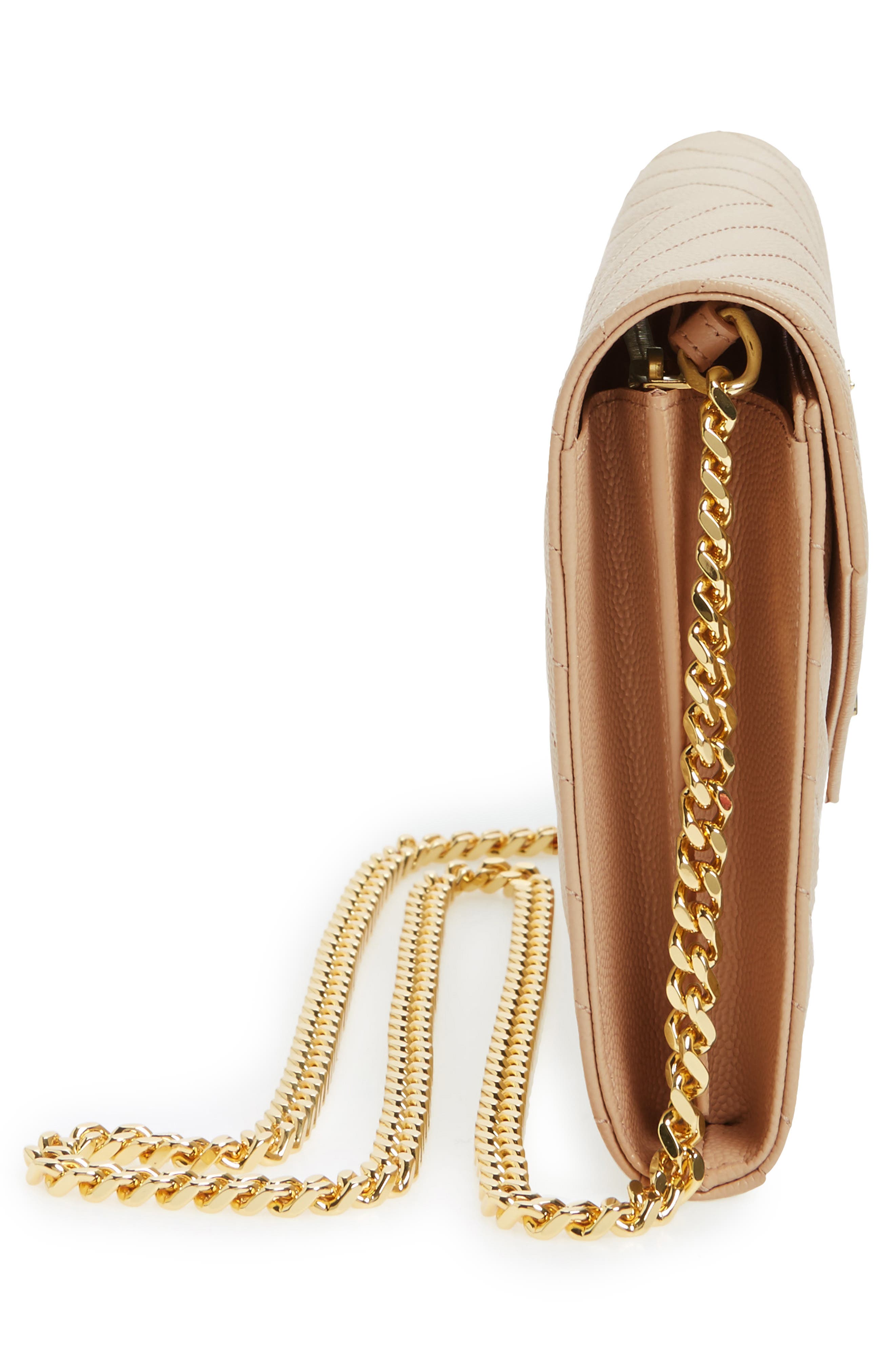 Женские кошельки Saint Laurent Cassandre Matelassé Leather Wallet on a Chain — фото 6