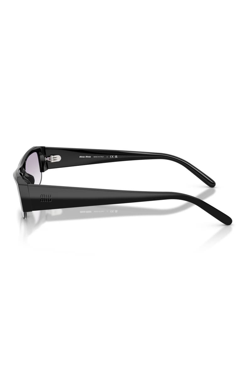 54mm Rectangular Sunglasses, Alternate, color, BLACK / CLEAR GRADIENT GREY