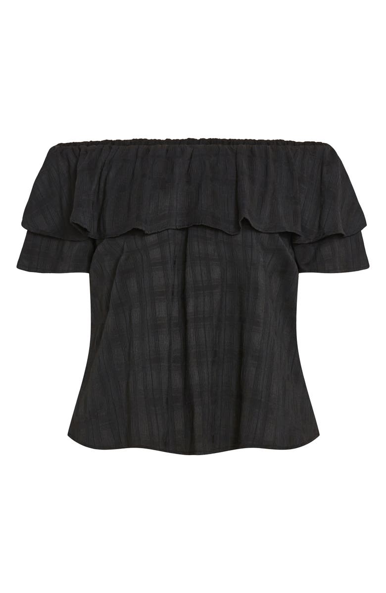 City Chic Christy Off the Shoulder Ruffle Top, Alternate, color,