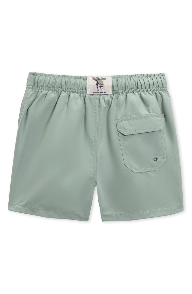 THE ENDLESS SUMMER Kids' Solid Swim Trunks, Alternate, color, Green