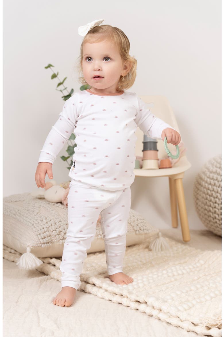 Sun Print Stretch Cotton Top & Leggings, Alternate, color, WHITE MAUVE