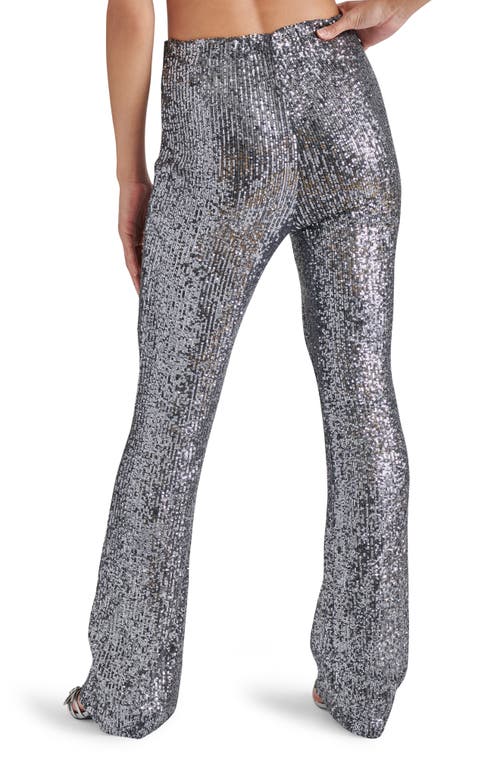 STEVE MADDEN STEVE MADDEN CITRINE SEQUIN HIGH WAIST FLARE LEG PANTS