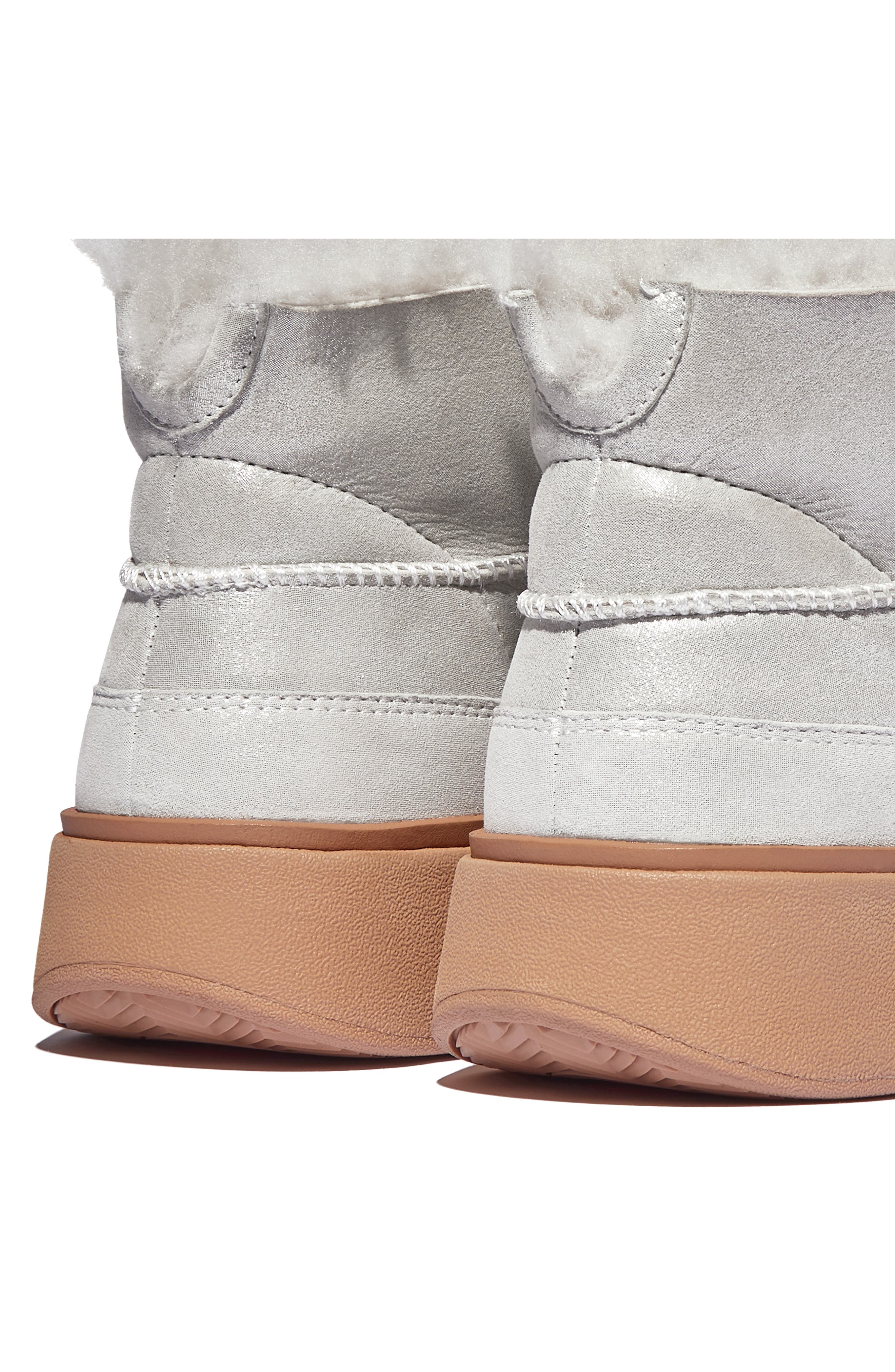 FitFlop Gen Fleece Ultra Mini Bootie, Alternate, color, Silver