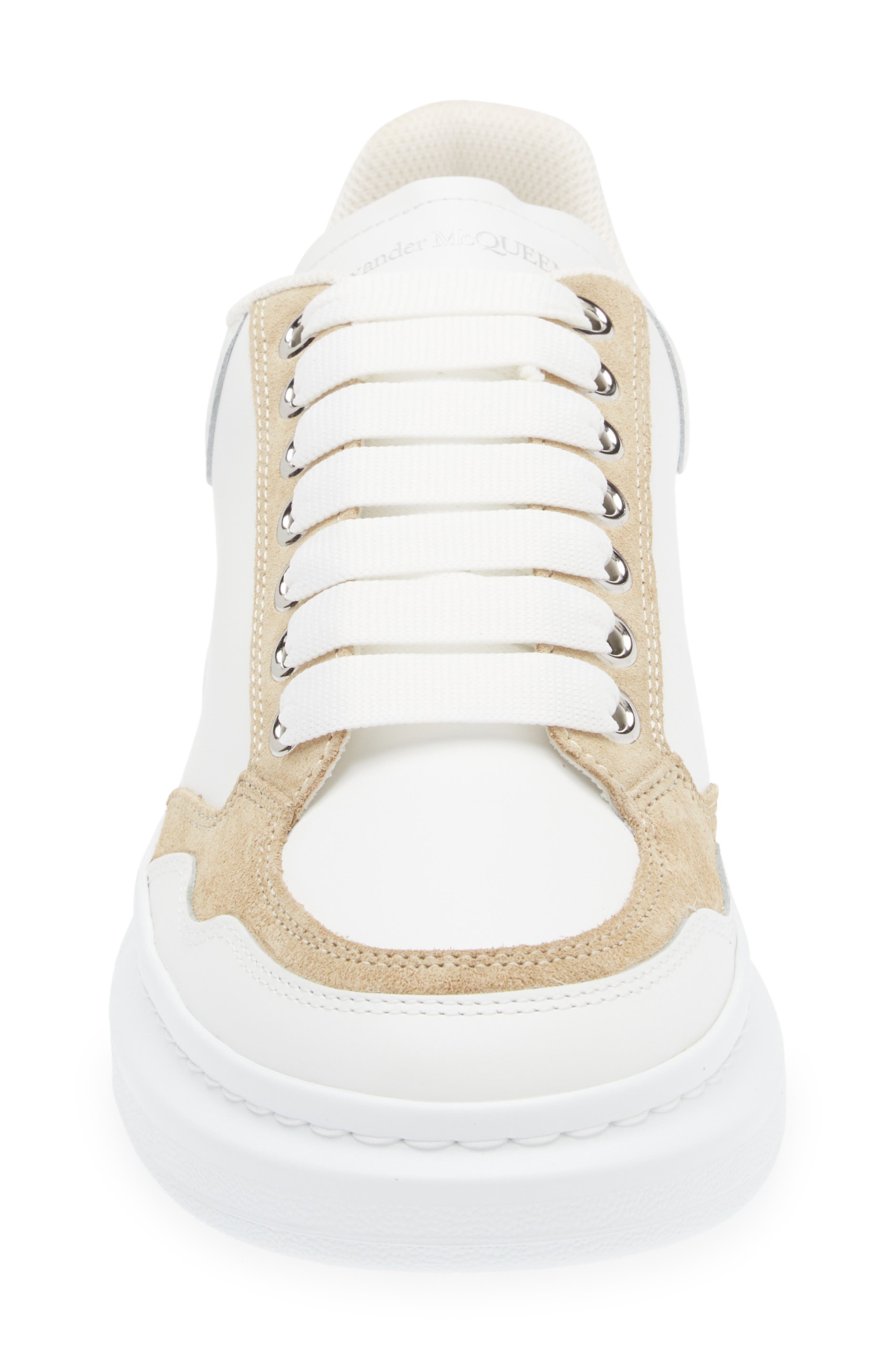 McQueen Oversize Low Top Sneaker, Alternate, color, White/ Beige
