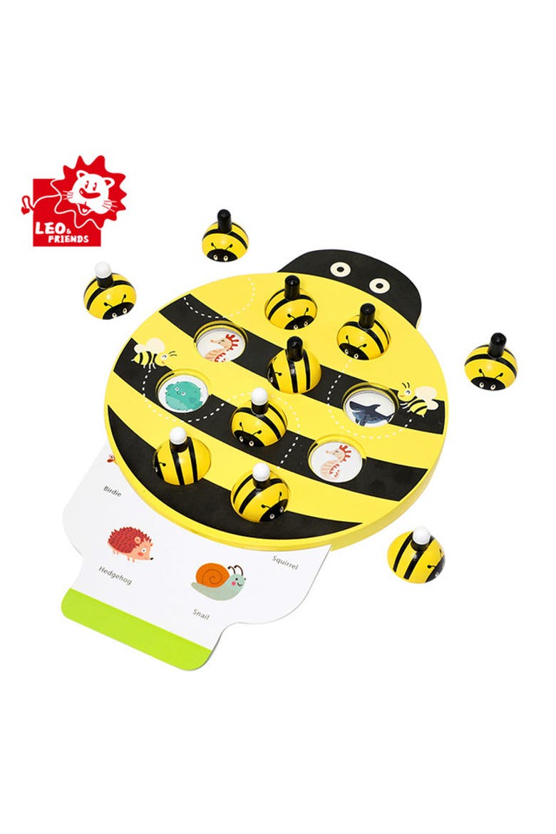 Bee Memory Game Wooden Memory Matching Game for Kids Ages 3, 4, 5 Years Old, Alternate, color, Yellow