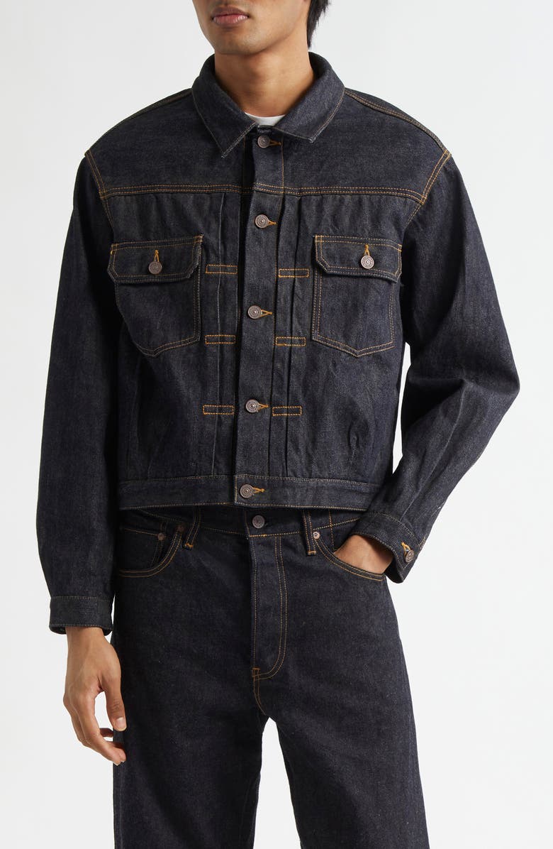 VISVIM 101X Oversize Overdyed Denim Jacket, Main, color, Raw Mud Od