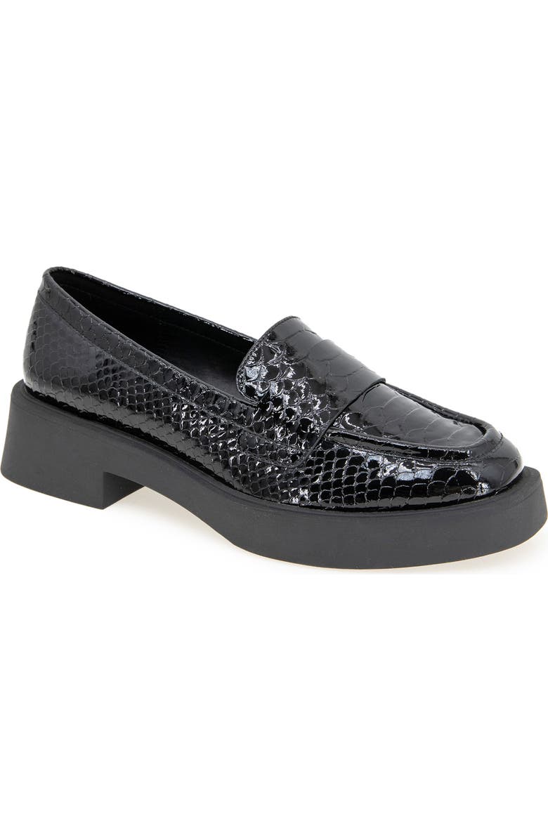 Reaction Kenneth Cole Surry Snakeskin Embossed Loafer, Main, color, Black Snake
