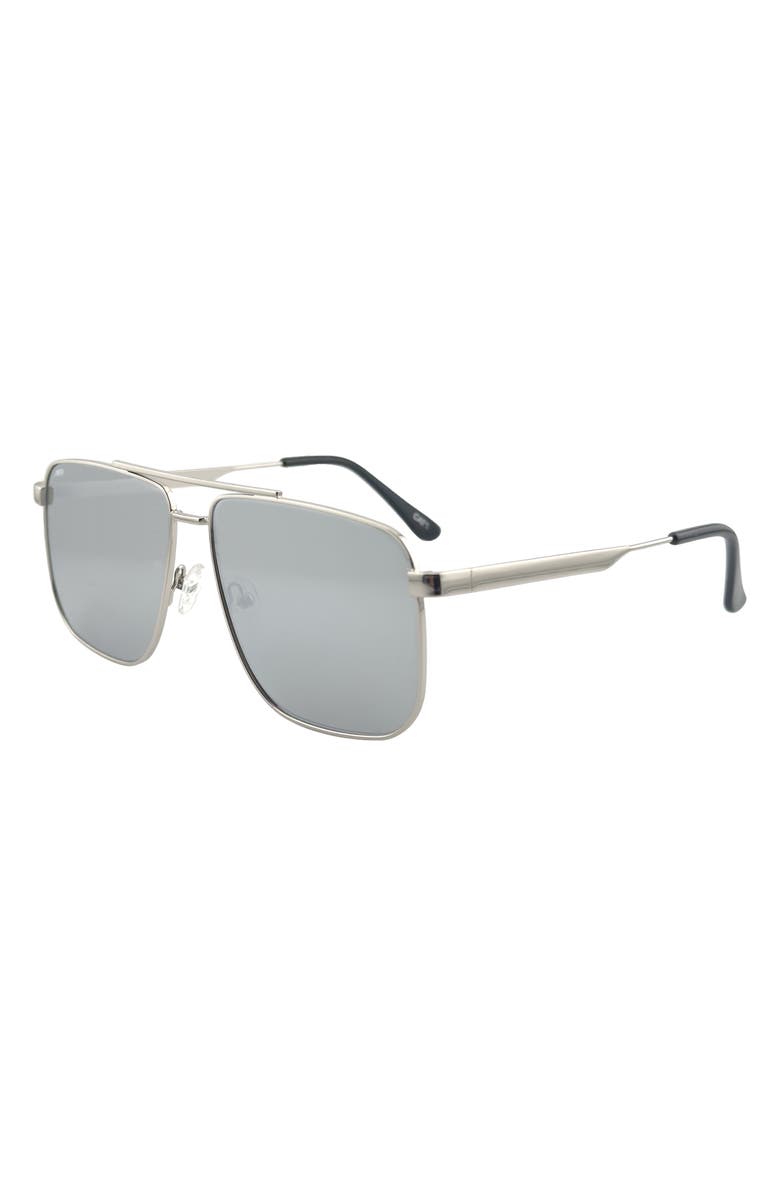 OTRA Sorrento Aviator Sunglasses, Alternate, color, Silver/ Silver Mirror