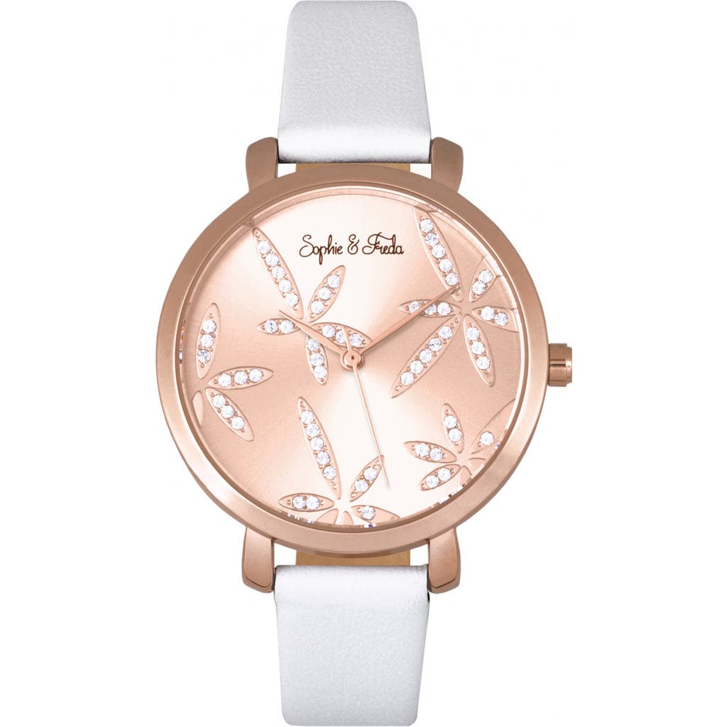 Sophie And Freda Sophie & Freda Key West Leather-band Watch W/swarovski Crystals In Multi