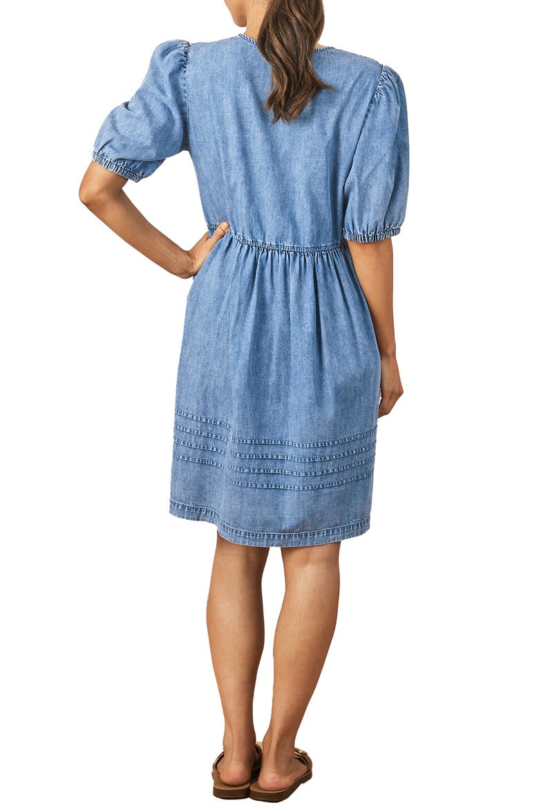 A-Line Denim Maternity Dress, Alternate, color, BLUE