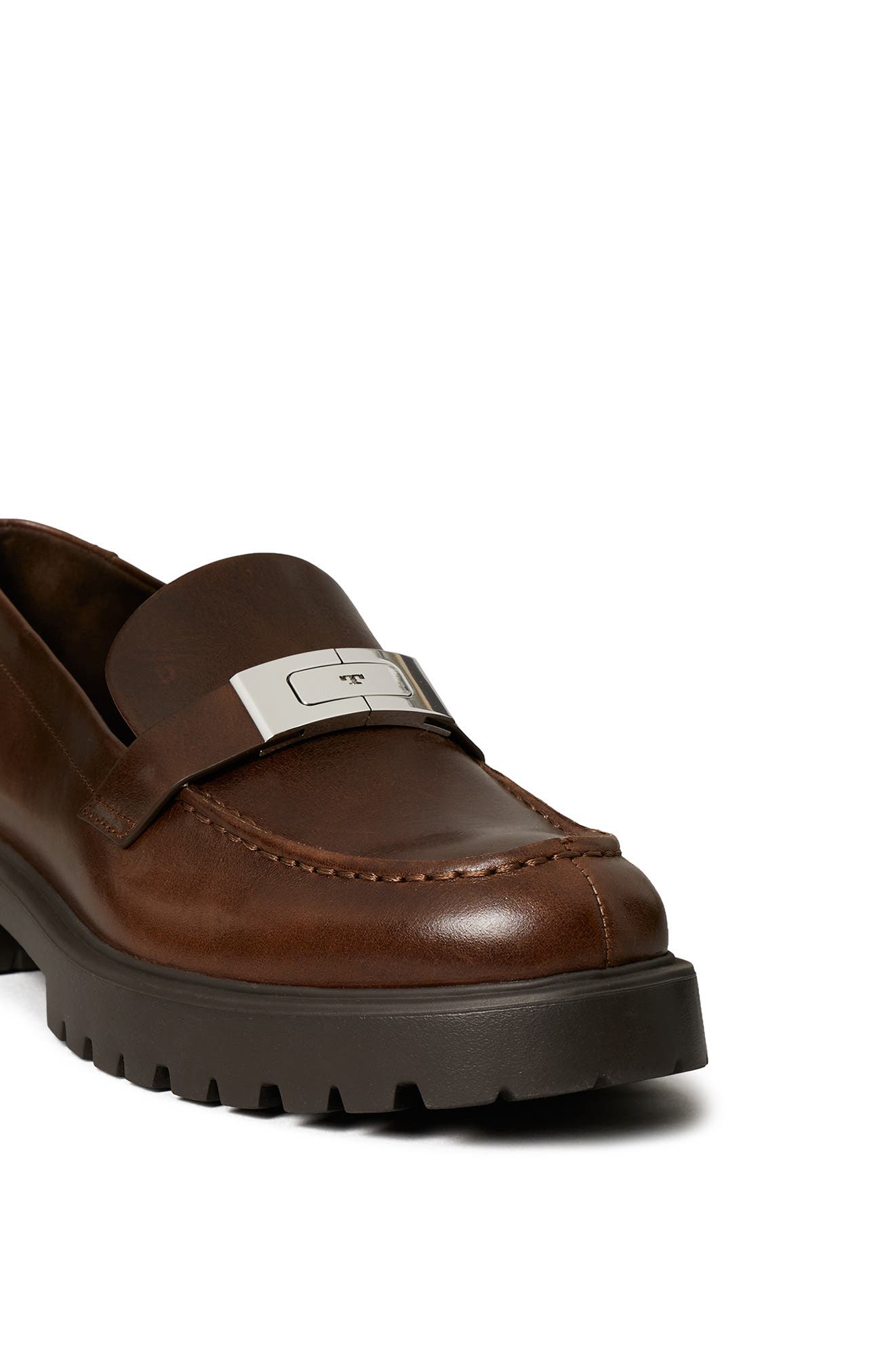 Leelee Lug Loafer, Alternate, color, COFFEE / SILVER