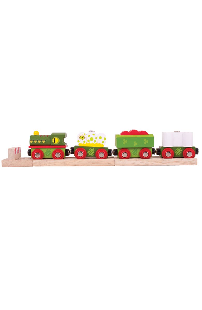 Bigjigs Toys Dinosaur Railway Engine & Train Cars, Main, color, Multicolored