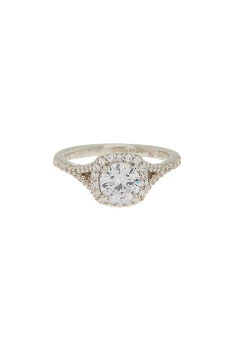 Sterling Silver White Cubic Zirconia Bridal Ring, Main, color, WHITE