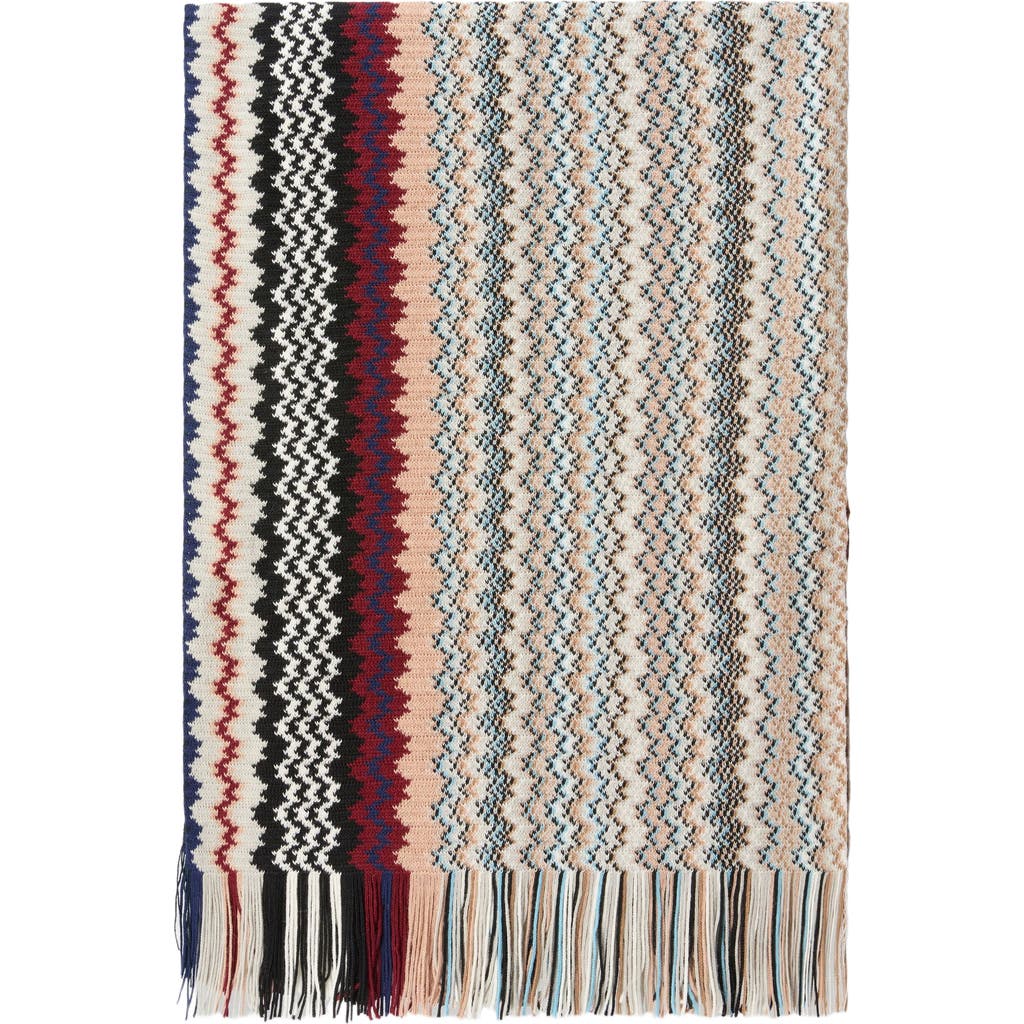 Missoni Wool Blend Shawl With Fringes In Neutral