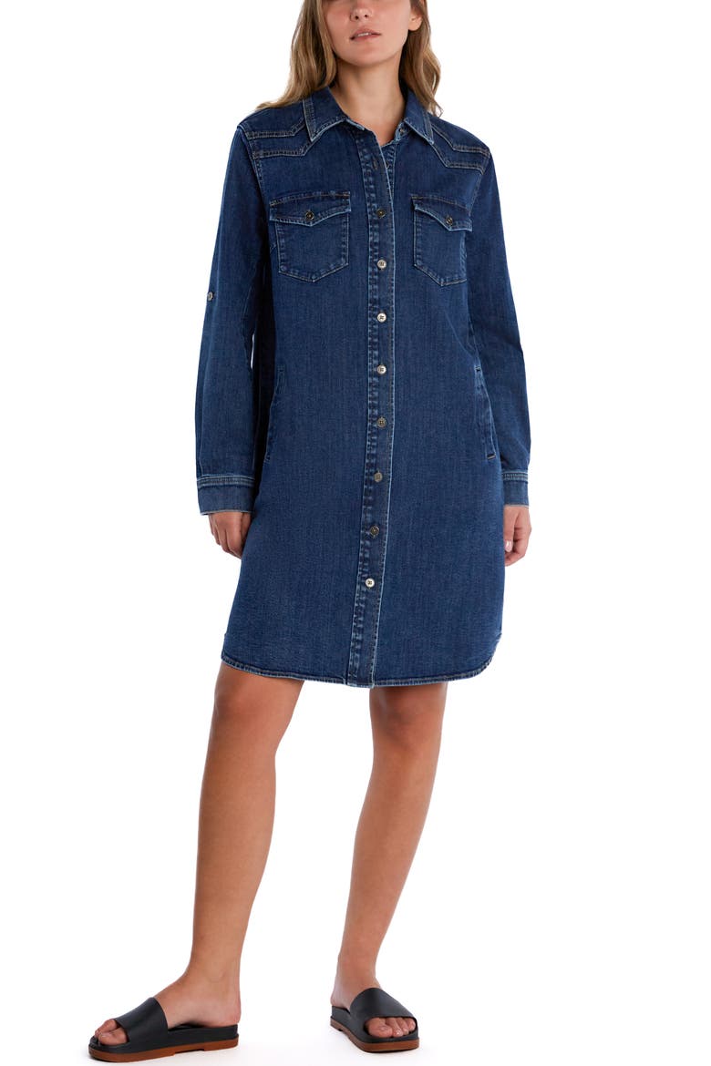 Choice Long Sleeve Denim Shirtdress, Main, color, RESORT BLUE
