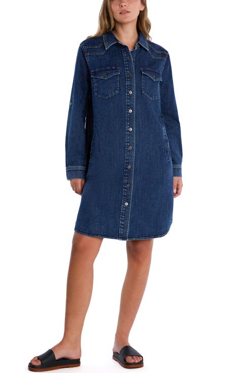 Choice Long Sleeve Denim Shirtdress