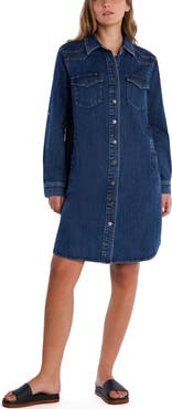 Wash Lab Denim Choice Long Sleeve Denim Shirtdress