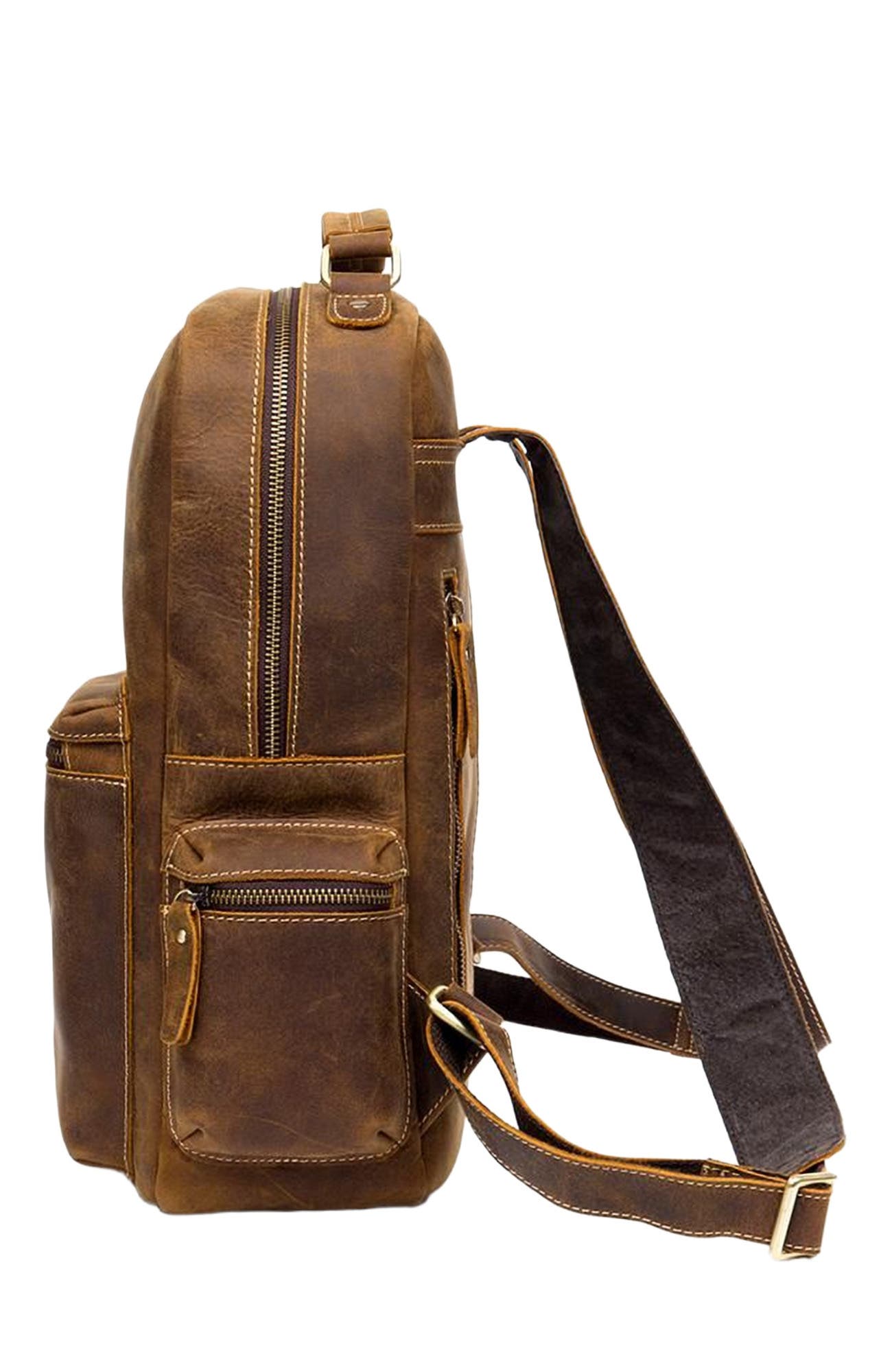 STEEL HORSE LEATHER The Langley Backpack | Genuine Vintage Leather Backpack, Alternate, color, Brown