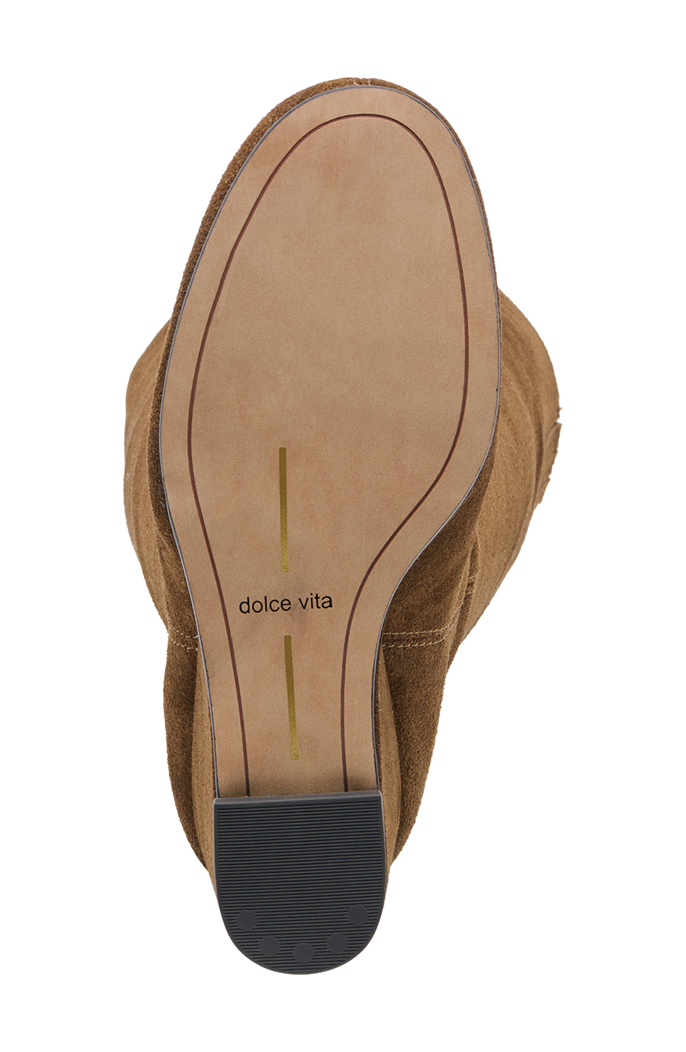 Hira Leather Wedge Boot, Alternate, color, CHESTNUT SUEDE