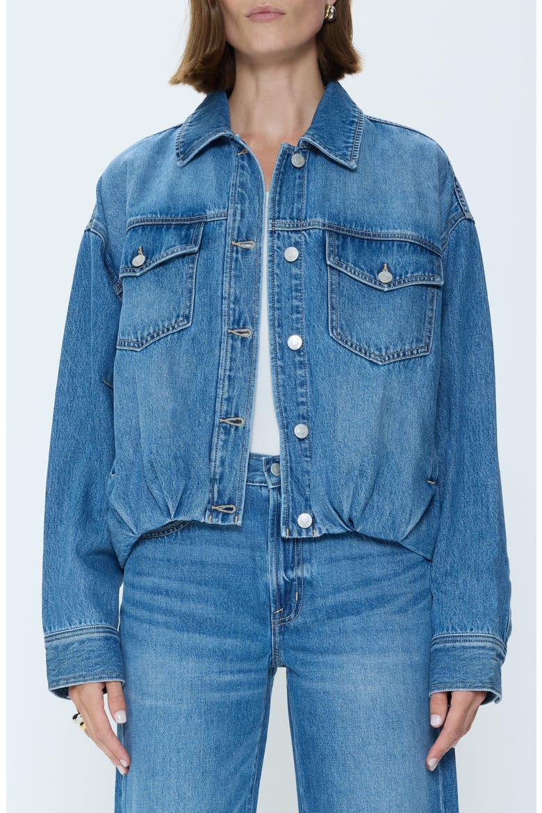 Bibi Denim Trucker Jacket, Main, color, HEARTFELT