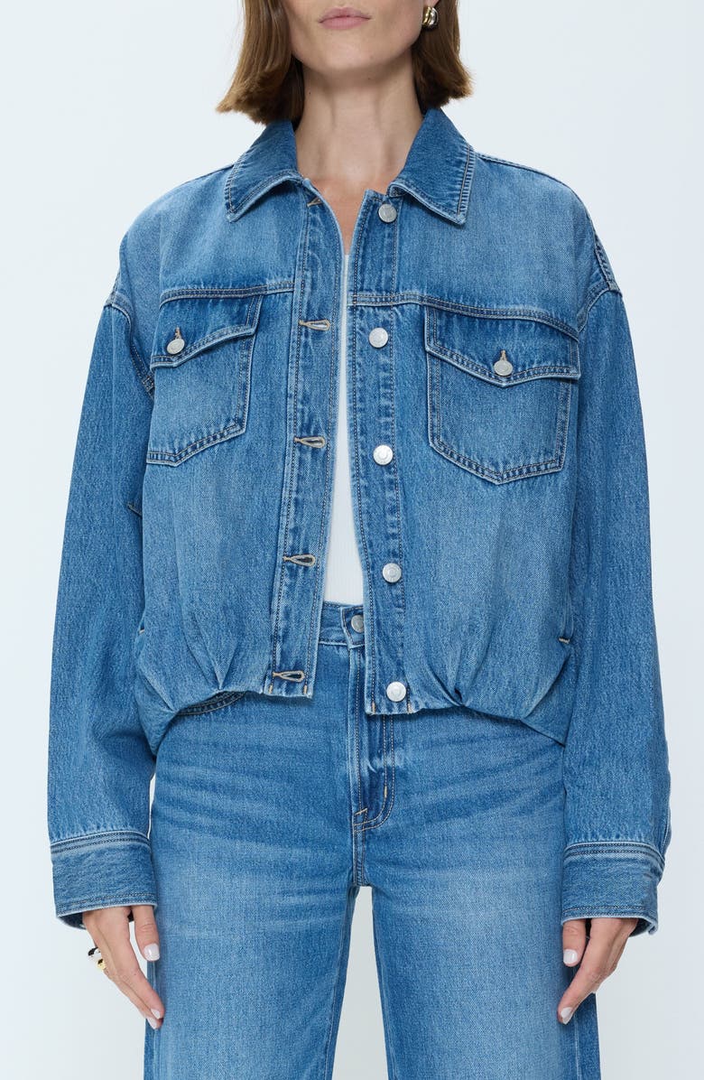 Pistola Bibi Denim Trucker Jacket, Main, color, Heartfelt