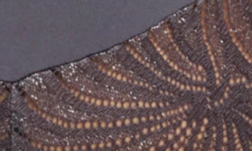 Montelle Intimates Nights Out Metallic Eyelash Lace Brazilian Bodysuit In Gray