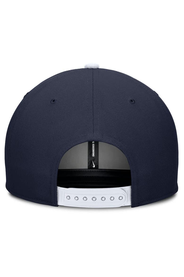 Men's Nike Navy/Cream Penn State Nittany Lions Pro Legacy Script Snapback Hat, Alternate, color, Navy