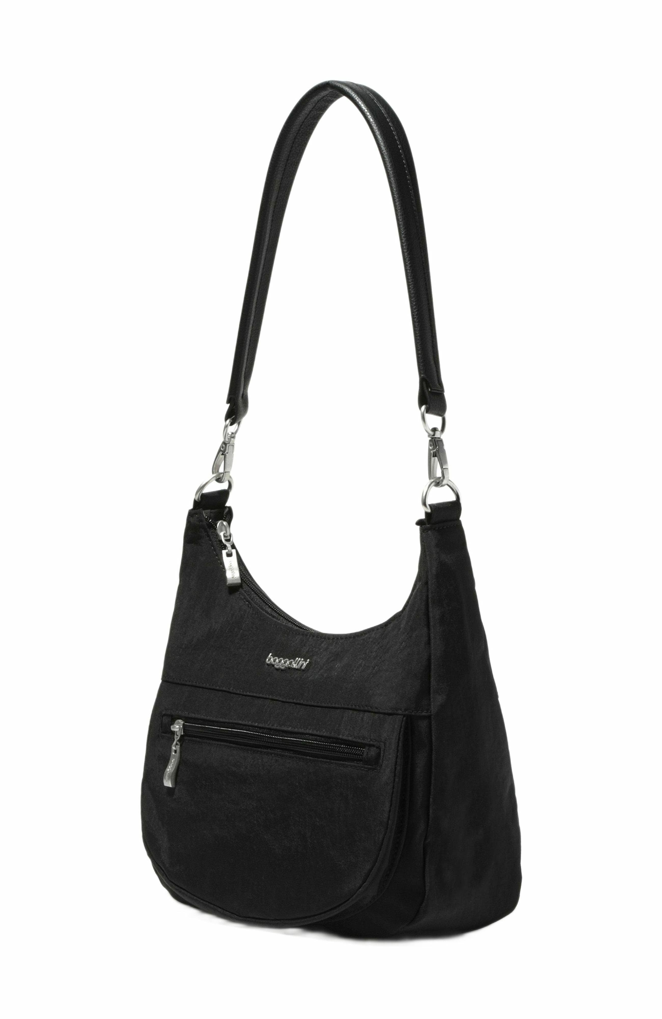 BAGGALLINI Modern Pocket Half Moon Shoulder Bag, Alternate, color, Black
