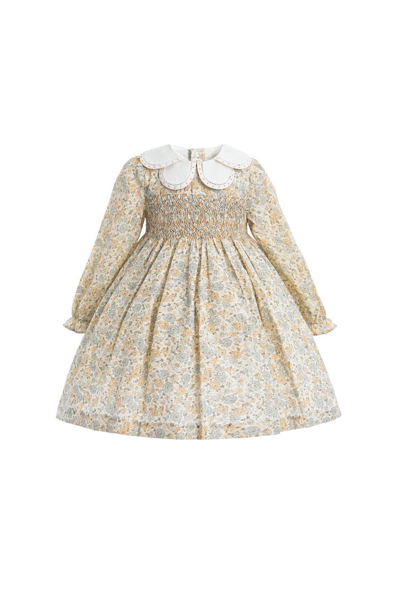 Floral Smocked Dress, Main, color, Cream